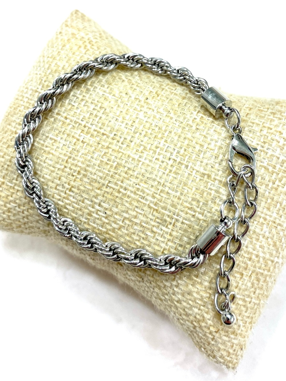 Silver Rope Chain Bracelet